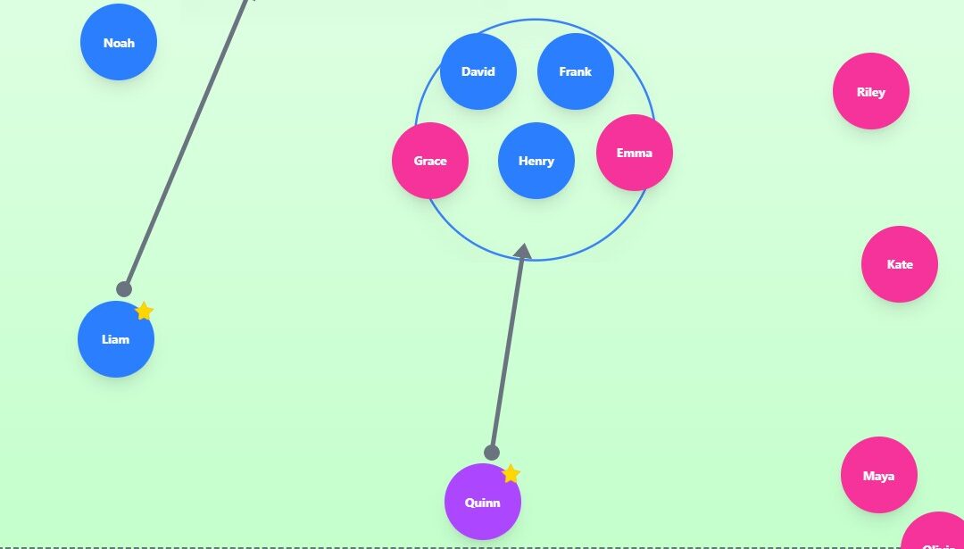 Het interactief 3d-sociogram
